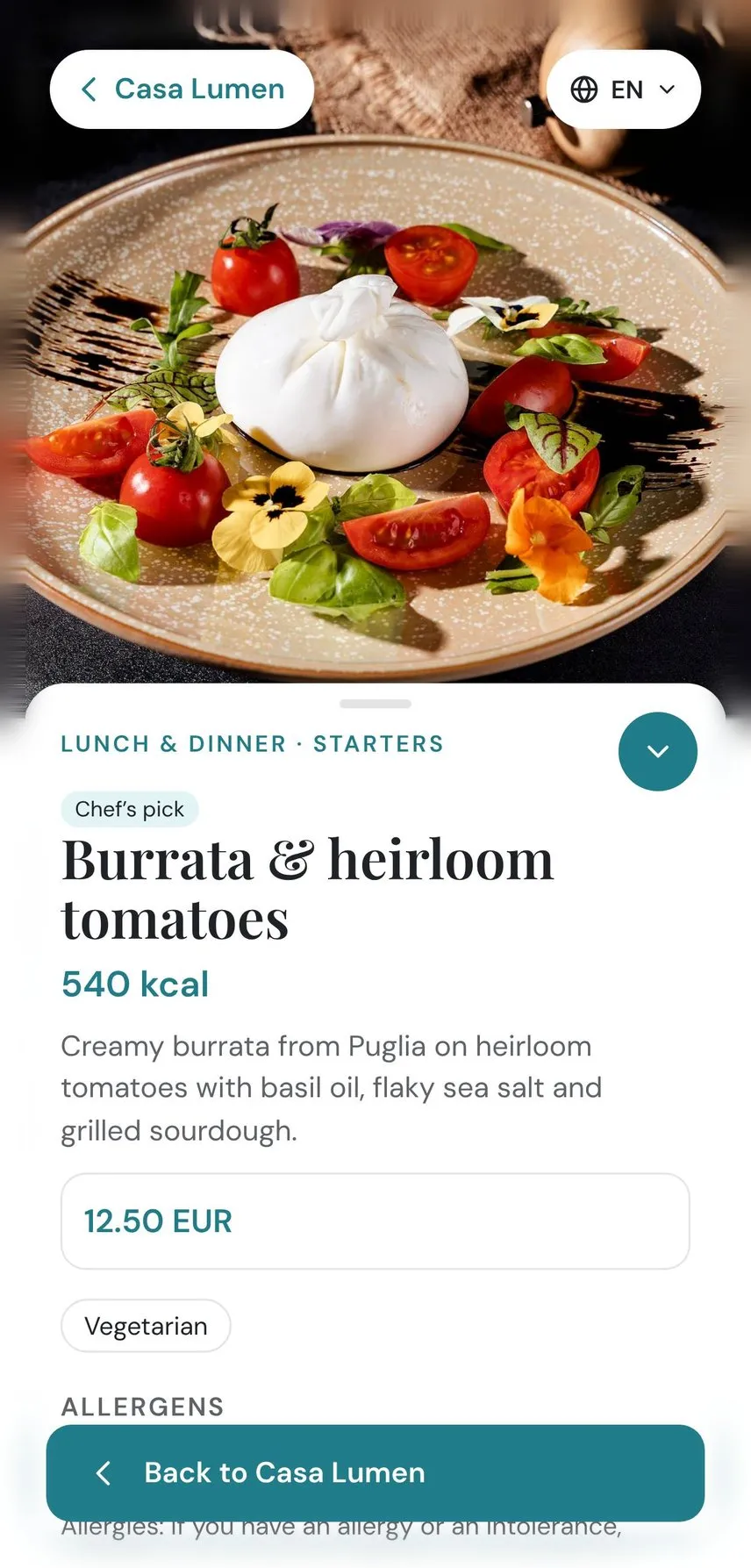 Dish page in English