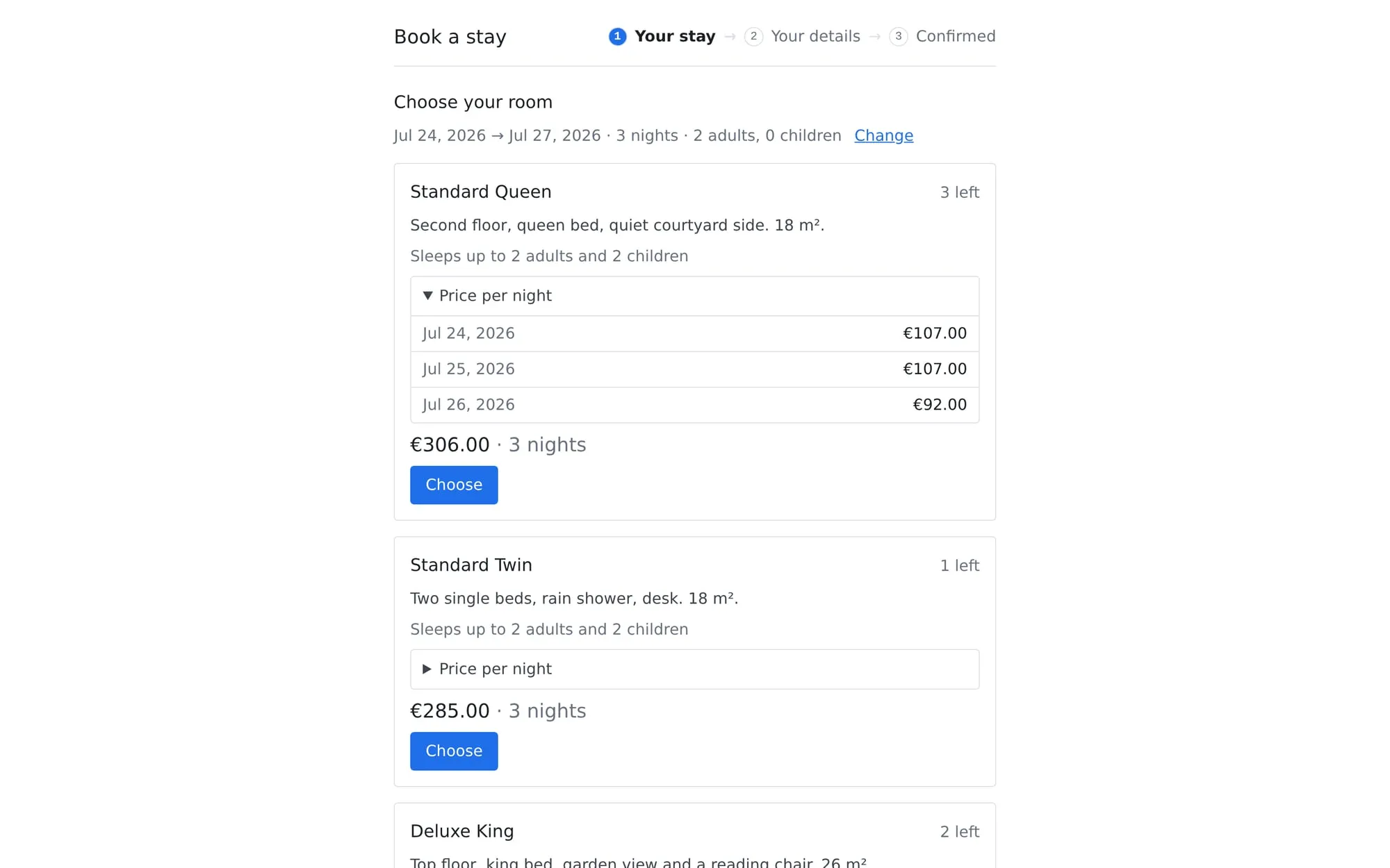 Booking engine in Tea & Key