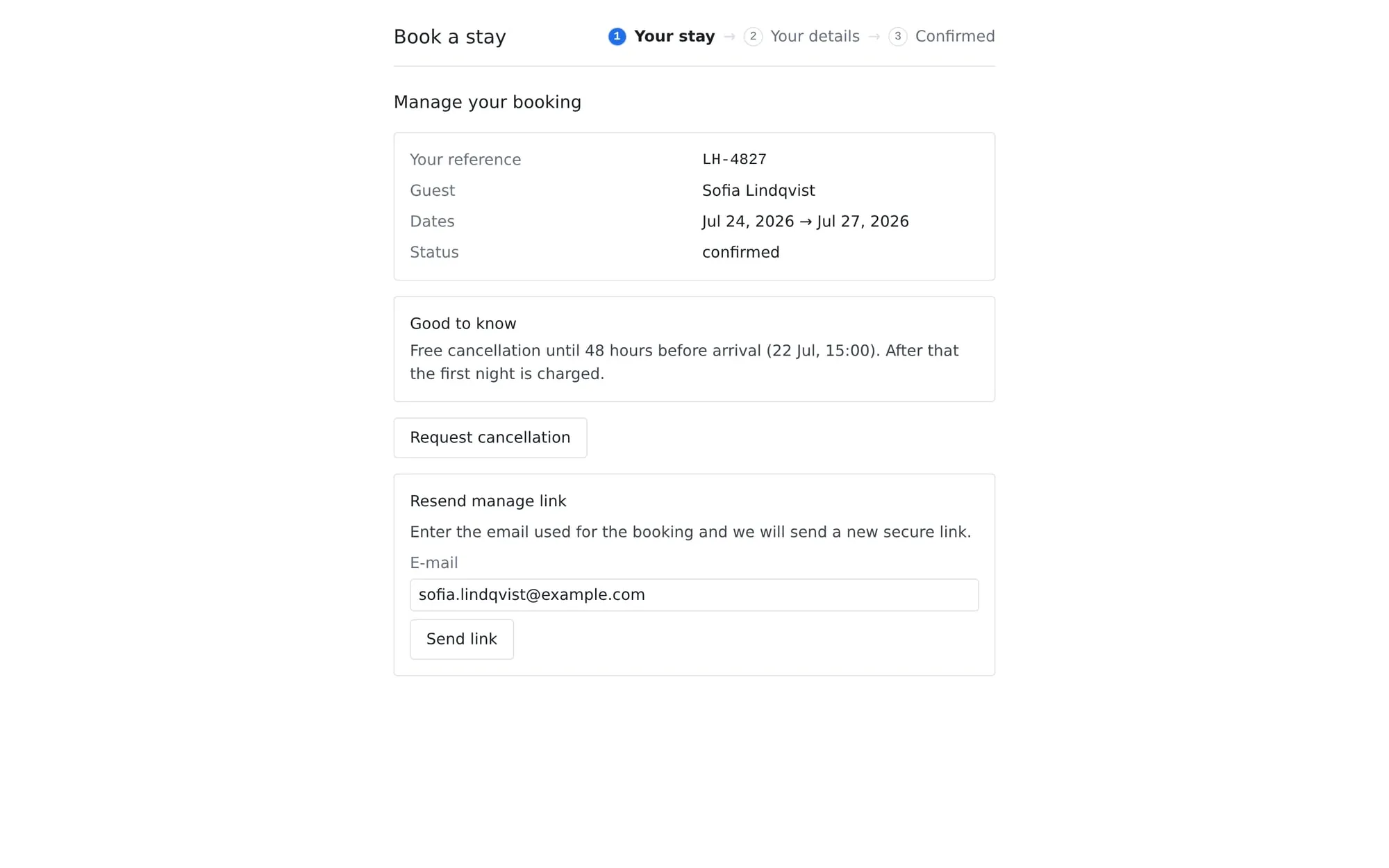 Booking engine: The guest portal