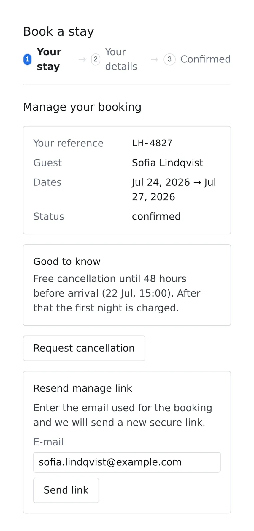 Booking engine: The guest portal on a phone