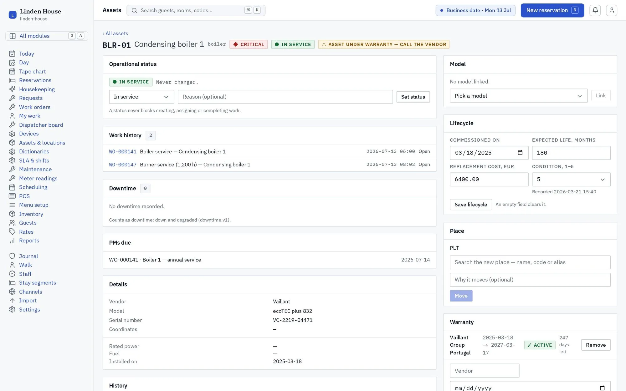 Maintenance: Asset passports