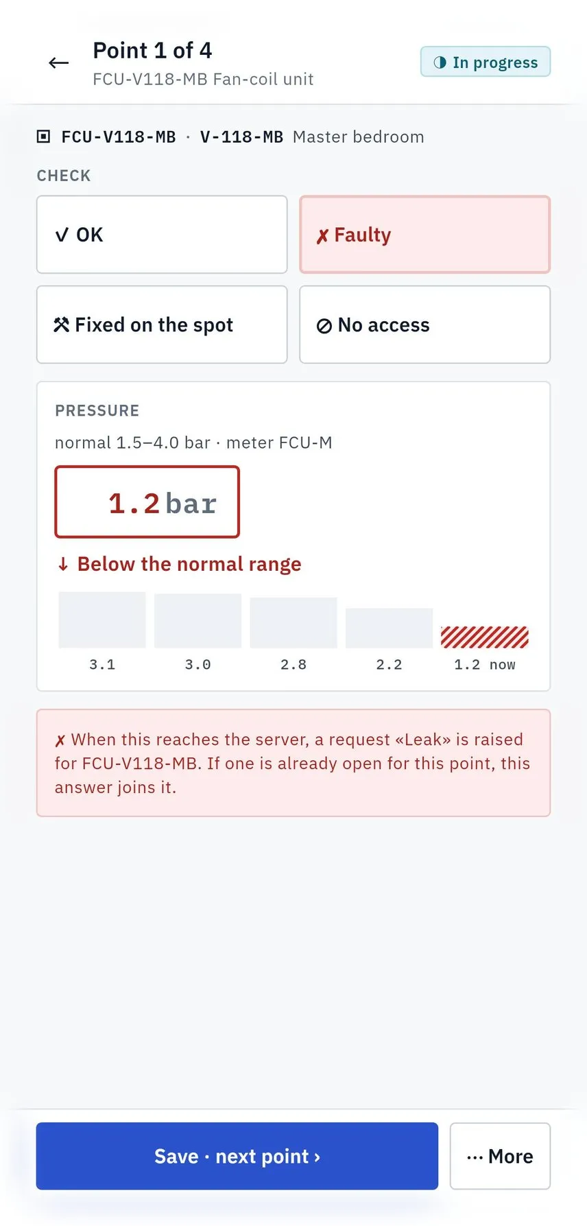 Maintenance: The staff app on a phone