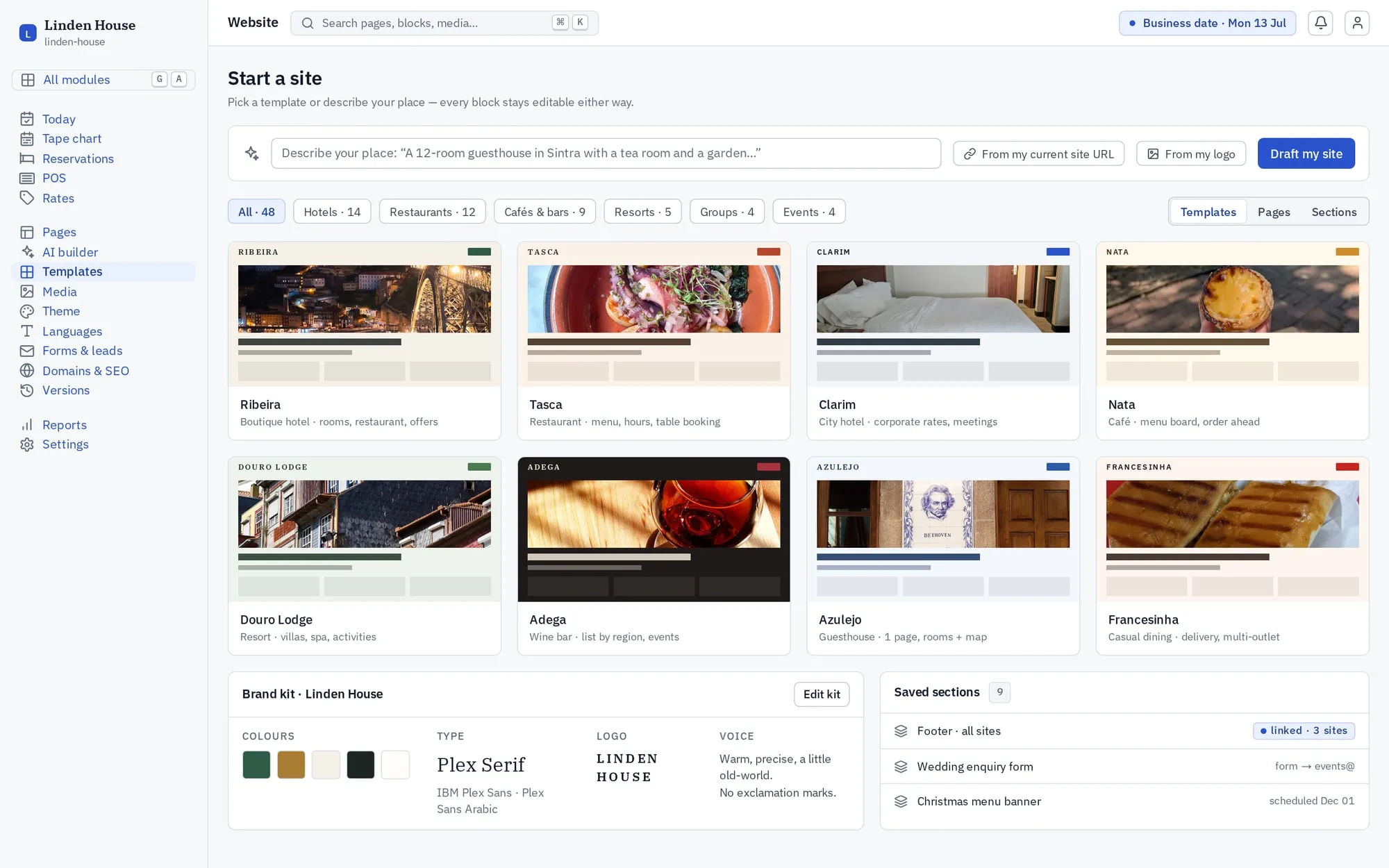 Site builder in Tea & Key