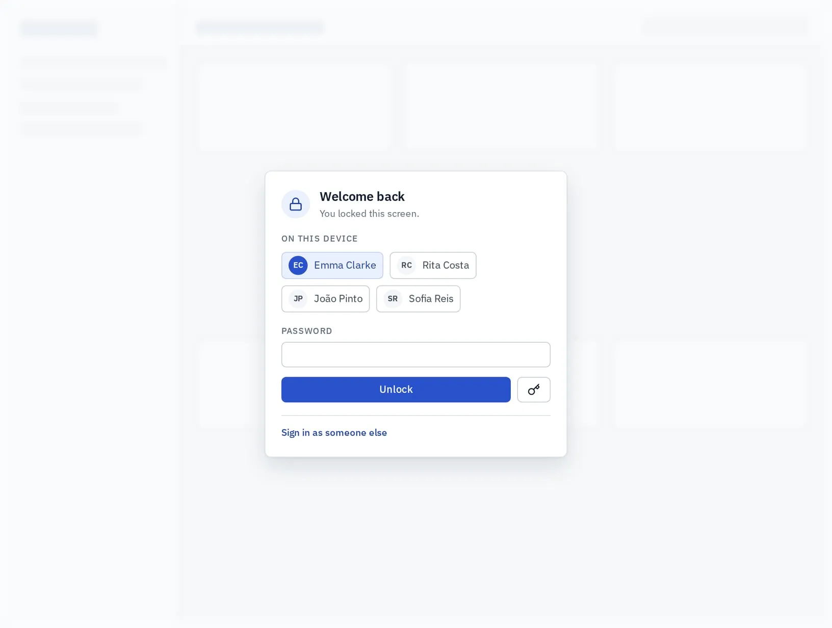 Team: Sign-in that fits the work on a tablet